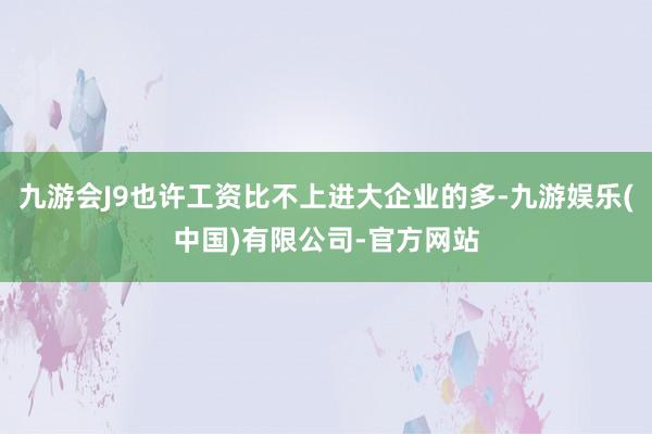 九游会J9也许工资比不上进大企业的多-九游娱乐(中国)有限公司-官方网站