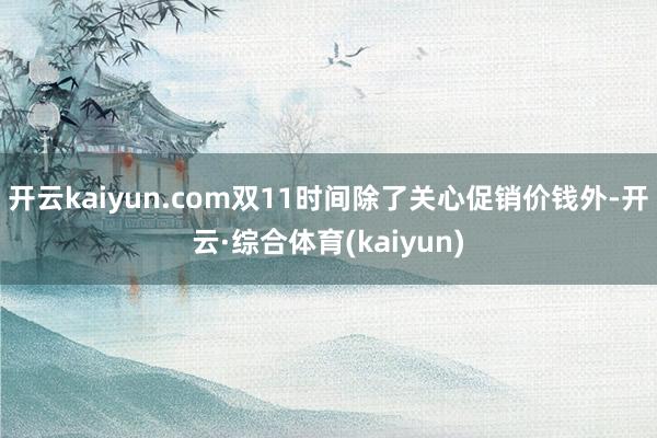 开云kaiyun.com双11时间除了关心促销价钱外-开云·综合体育(kaiyun)