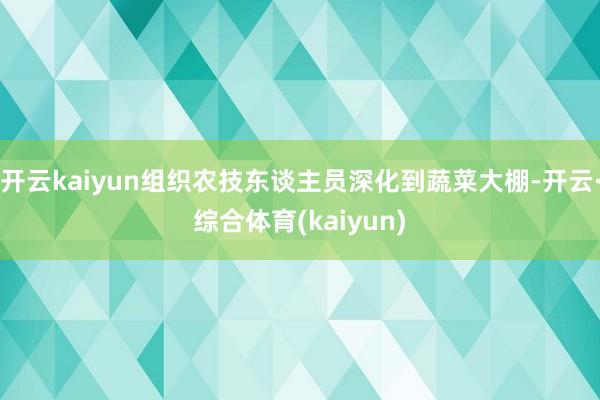 开云kaiyun组织农技东谈主员深化到蔬菜大棚-开云·综合体育(kaiyun)