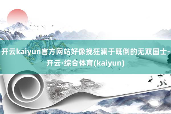 开云kaiyun官方网站好像挽狂澜于既倒的无双国士-开云·综合体育(kaiyun)