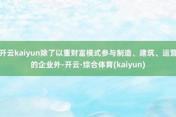 开云kaiyun除了以重财富模式参与制造、建筑、运营的企业外-开云·综合体育(kaiyun)