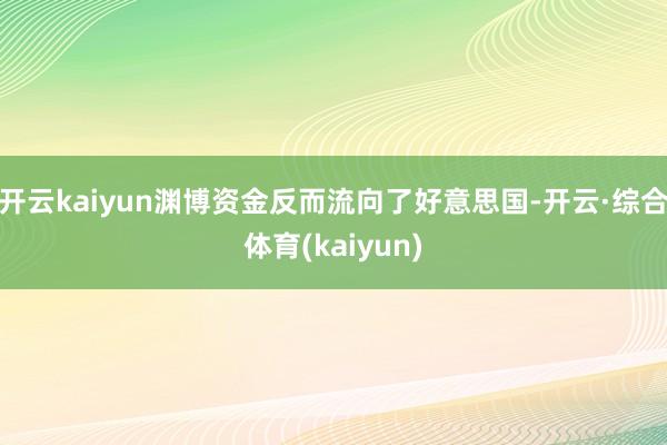 开云kaiyun渊博资金反而流向了好意思国-开云·综合体育(kaiyun)