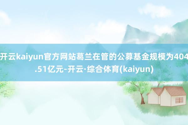 开云kaiyun官方网站葛兰在管的公募基金规模为404.51亿元-开云·综合体育(kaiyun)